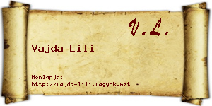 Vajda Lili névjegykártya
